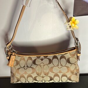 Coach East West Demi Baguette Bag in Brown Signature Print🤍🎀